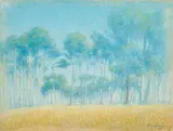 La pinède by Achille Laugé, Pastel sur papier marouflé sur papier, sold Jun 2025