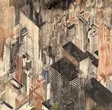 Les toits de New-York by Gottfried Salzmann, 2004, Aquarelle sur toile, sold Jul 2026