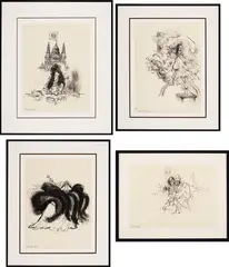 Four Works by Ronald Searle, ink on paper, sold Jun 2026