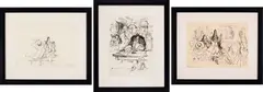 Three Works by Ronald Searle, ink on paper, sold Jun 2026