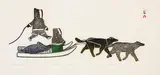 Hunters on Komatik (00413) by Kenojuak Ashevak, stonecut on paper, sold Apr 2026