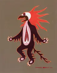 Evil Spirit on Medicine Man (00093) by Jackson Beardy, 1968, tempera on paper, sold Apr 2026