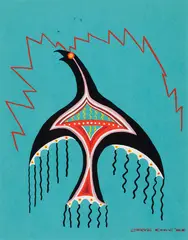 The Hider, Gagathway - Thunderbird (#0621) by Jackson Beardy, 1968, tempera on paper, sold Mar 2026