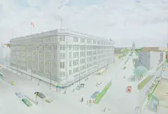 HBC Store Winnipeg (#0619) by unknown Artist, watercolour on paper, sold Mar 2026