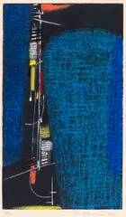 Rhythmisch geturmt (#00504) by Max Ackermann, 1963, print on paper, sold Feb 2026
