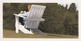 Girl on a Lawn Chair (#00110) by Gary Morton, 1980, acrylic polymer emulsion on board, sold Feb 2026