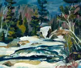 Easter Mists-Sand River Lake, Lake Superior (#00272) by James William Shortt, 1967, oil on canvas board, sold Feb 2026