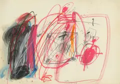 Ohne Titel by Walter Stöhrer, 1963, Wachskreide, Farb- und Bleistift und Deckweiß auf Papier, sold Apr 2025