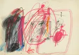 Ohne Titel by Walter Stöhrer, 1963, Wachskreide, Farb- und Bleistift und Deckweiß auf Papier, sold Apr 2025