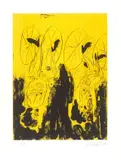 Die Mädchen von Olmo by Georg Baselitz, 2006, Farbaquatinta und Kaltnadel auf Velin, sold Jul 2025