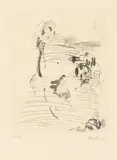 Triptychon by Georg Baselitz, 1959, Original-Kartonmappe mit 3 Kaltnadelradierungen, jeweils auf Bütten, und typografisch bedrucktes Deckblatt auf Papier, sold Dec 2018