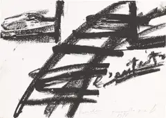 Projetto per B by Yannis Kounellis, 1998, Fettkreide auf Papier, sold Nov 2019