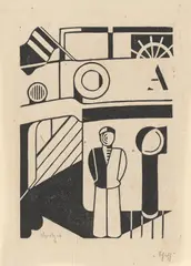 Schiff by Gerd Arntz, 1926, Holzschnitt auf Japan, sold Jun 2021