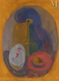Nature morte à la carafe et à l'assiette by Maurice Blond, Gouache sur papier, sold Jun 2025