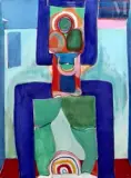 Composition géométrique abstraite by Raymond Moisset, Huile sur toile, sold Jun 2025
