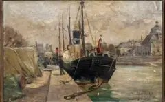 Le port saint Nicolas by Louis Abel-Truchet, Huile sur toile, sold Jul 2025