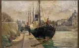 Le port saint Nicolas by Louis Abel-Truchet, Huile sur toile, sold Jul 2025