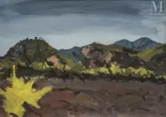Campagne à Abano, Italie by Dimitri Bouchène, Gouache sur papier, sold Jul 2025