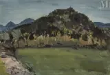 Les montagnes à Abano by Dimitri Bouchène, Gouache sur papier, sold Jul 2025