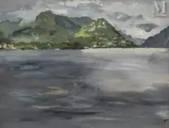 Lugano by Dimitri Bouchène, Gouache sur papier, sold Jul 2025