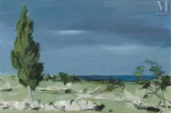 Environs d'Albano by Dimitri Bouchène, Gouache sur papier, sold Jul 2025