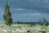 Environs d'Albano by Dimitri Bouchène, Gouache sur papier, sold Jul 2025