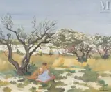 Paysage de Provence by Yves Brayer, Huile sur toile d'origine, sold Jul 2025
