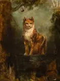 Chat by John Lewis Brown, Huile sur toile d'origine, sold Jul 2025
