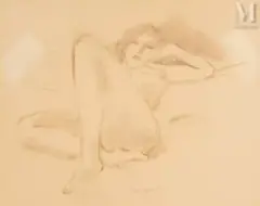 Nu couché by Jean-Pierre Cassigneul, Sanguine, sold Jul 2025