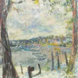 Paysage by Jean Commère, Huile sur toile d'origine, sold Jul 2025