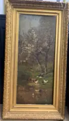 Rivière dans le verger by Alexandre Defaux, Huile sur panneau, sold Jul 2025