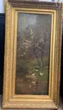 Rivière dans le verger by Alexandre Defaux, Huile sur panneau, sold Jul 2025