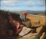 Paysannes allaitant et se réposant, by Adolphe Charles Ed. Steinheil, Huile sur panneau fendu, non, sold Jul 2025