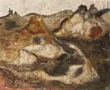 Paysage aux collines by Isaac Celnikier, Huile sur toile, sold Jun 2025