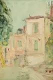 La maison au toit rouge by Vladimir de Terlikowski, Huile sur toile, sold Jun 2025