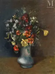 Fleurs dans un vase by Henryk Hayden, Huile sur toile, sold Jun 2025