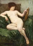 Nu au miroir by David Widhopff, Huile sur toile, sold Jun 2025