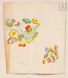 Projet de tissus aux décors floraux by Sonia Delaunay, Gouache sur papier, sold Jun 2025