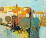 Paysage cubiste by Yukichi Koge, Huile sur toile, sold Jun 2025