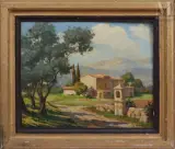 Campagne près de Grasse by Alfred Quertant, 1948, Huile sur carton, sold Jun 2025