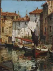 Les Martigues by Gustave Vidal, Huile sur toile, sold Jun 2025
