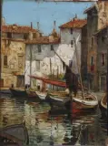 Les Martigues by Gustave Vidal, Huile sur toile, sold Jun 2025