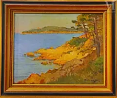 La Côte méditerranéenne by Jean Lafon, Huile sur panneau, sold Jun 2025