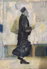 Retour de marché veille de Sabbat by Alex Berdal, Huile sur toile, sold Jun 2025