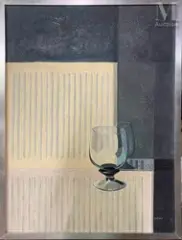 Le verre by Michèle Battut, Huile sur toile, sold Jun 2025