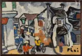 “Rue animée à Hanoï” by Bui Xuan Phai, Huile sur panneau, sold Jun 2025