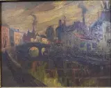 Quai vert, Bruges by Pierre Franc-Lamy, Huile sur panneau, sold Jun 2025