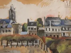 Le village by Nanic Osterlind, Gouache, sold Jun 2025