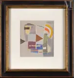 Composition by Geer van Velde, Gouache sur papier, sold May 2025