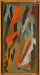 Barthelemy, opus 490 by Jean-Jacques Deyrolle, 1956, Tempera sur toile, sold May 2025
